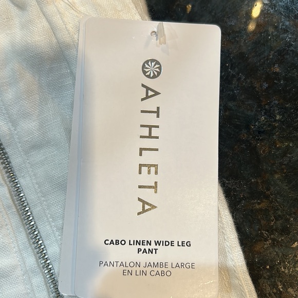 NWT White Cabo Linen Wide Leg Pant - Picture 8 of 8